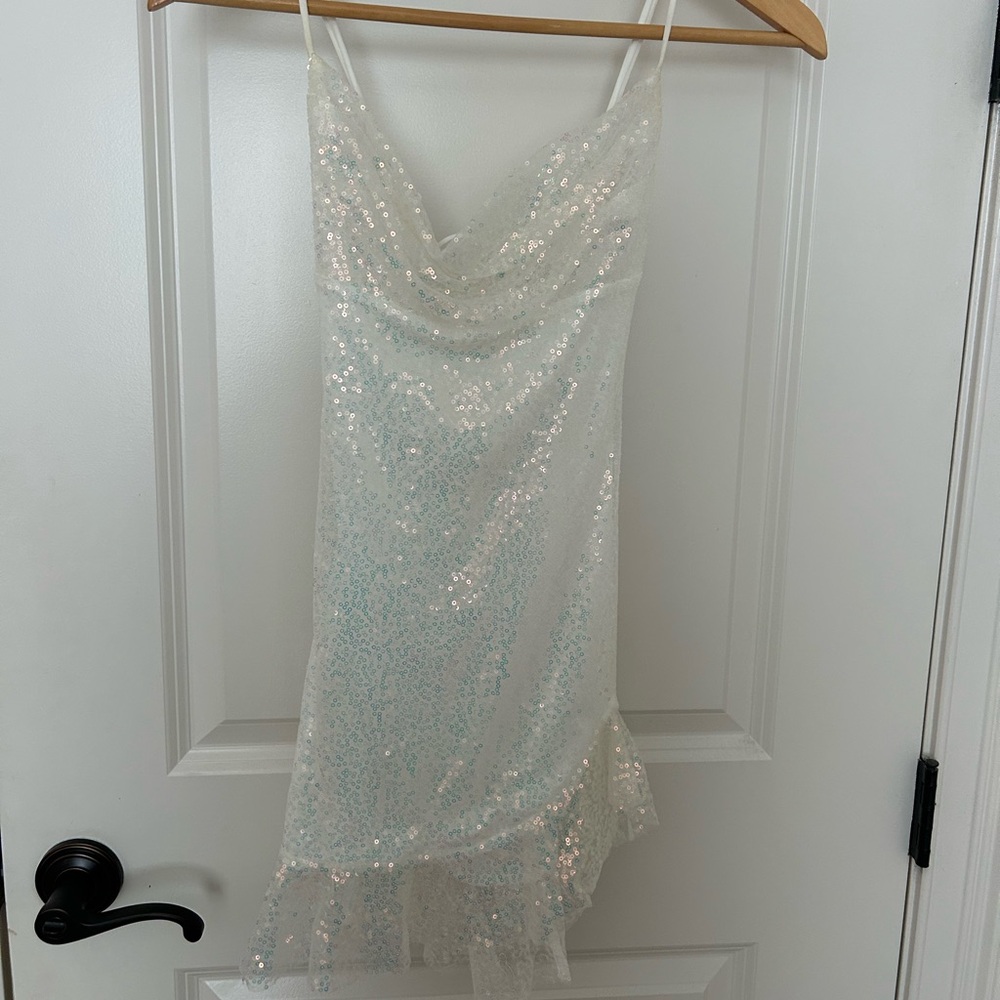 Lucy in the Sky White Sequin Mini Dress